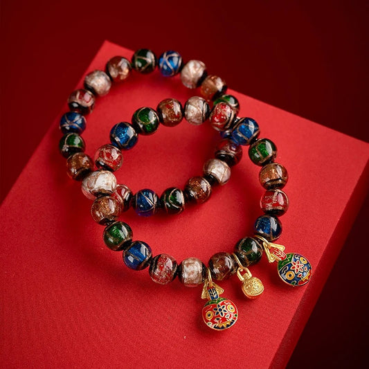 [Kaiguang Holy Relic] White Dragon View Millennium God of Wealth Incense Gray Glass Bracelet | Ancient Gold Swallowing Beast Roasted Blue|Five Elements Energy Transfer