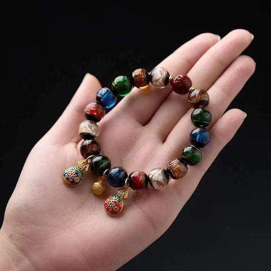 [Kaiguang Holy Relic] White Dragon View Millennium God of Wealth Incense Gray Glass Bracelet | Ancient Gold Swallowing Beast Roasted Blue|Five Elements Energy Transfer