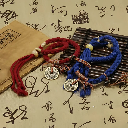 [Protection Charm] Shanqi Taoist Red String Bracelet | Handmade Feng Shui Bagua Talisman with Ancient Chinese Inscriptions